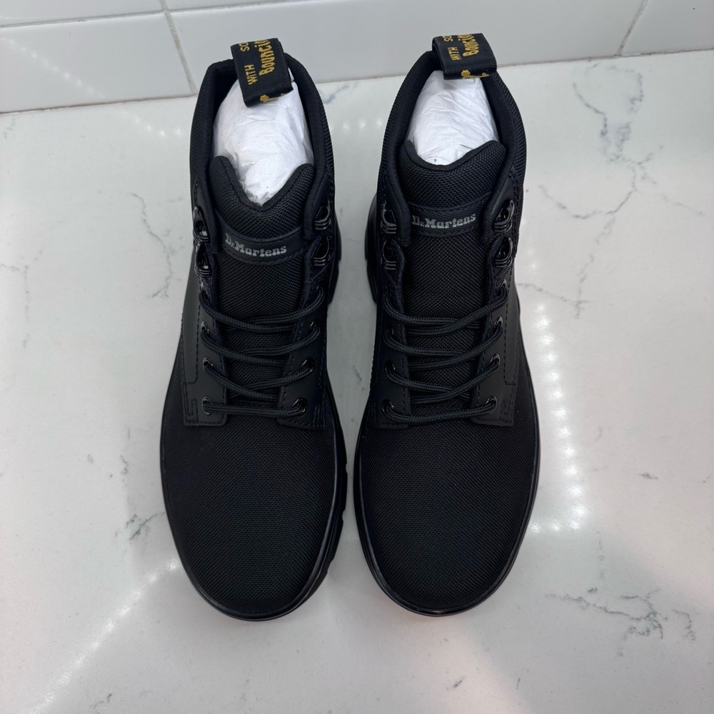 New Dr Marten black Rakim boots women’s size 8 men’s 7 lace up extra tough Ajax - Picture 4 of 10